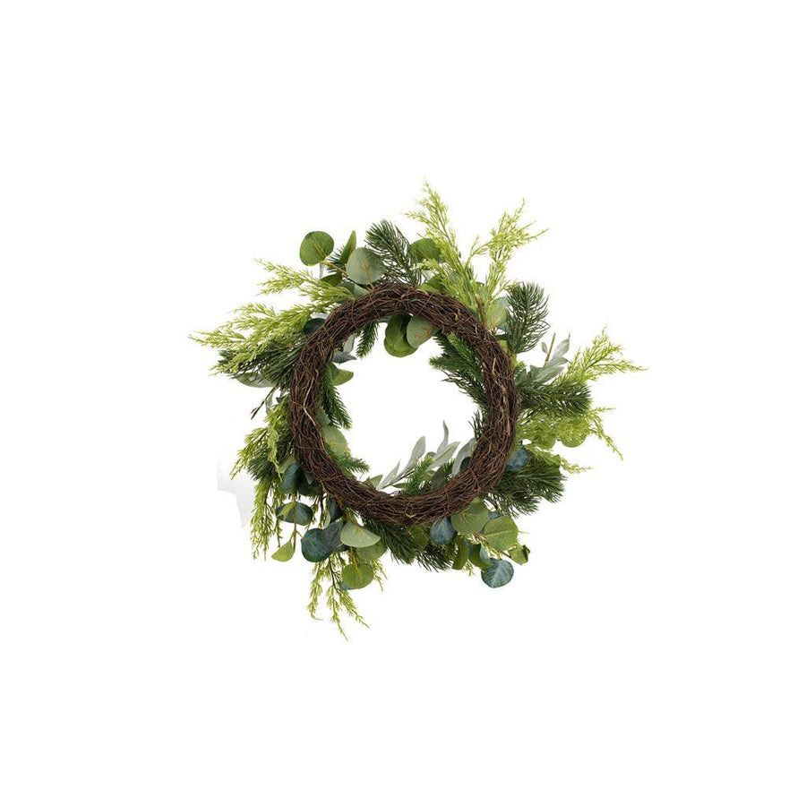 Pine & Greenery Leaf Wreath - Mikells Florist